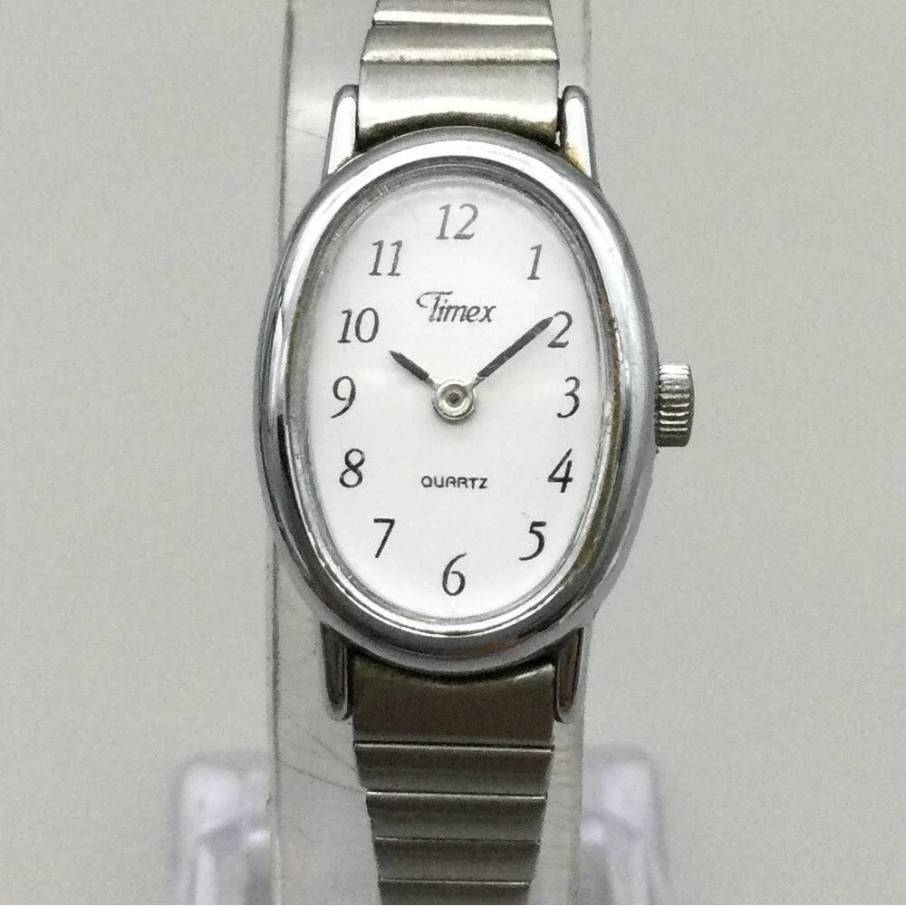 Timex Ccavatina Womens Watch 18mm White Dial Silver Bracelet New Battery